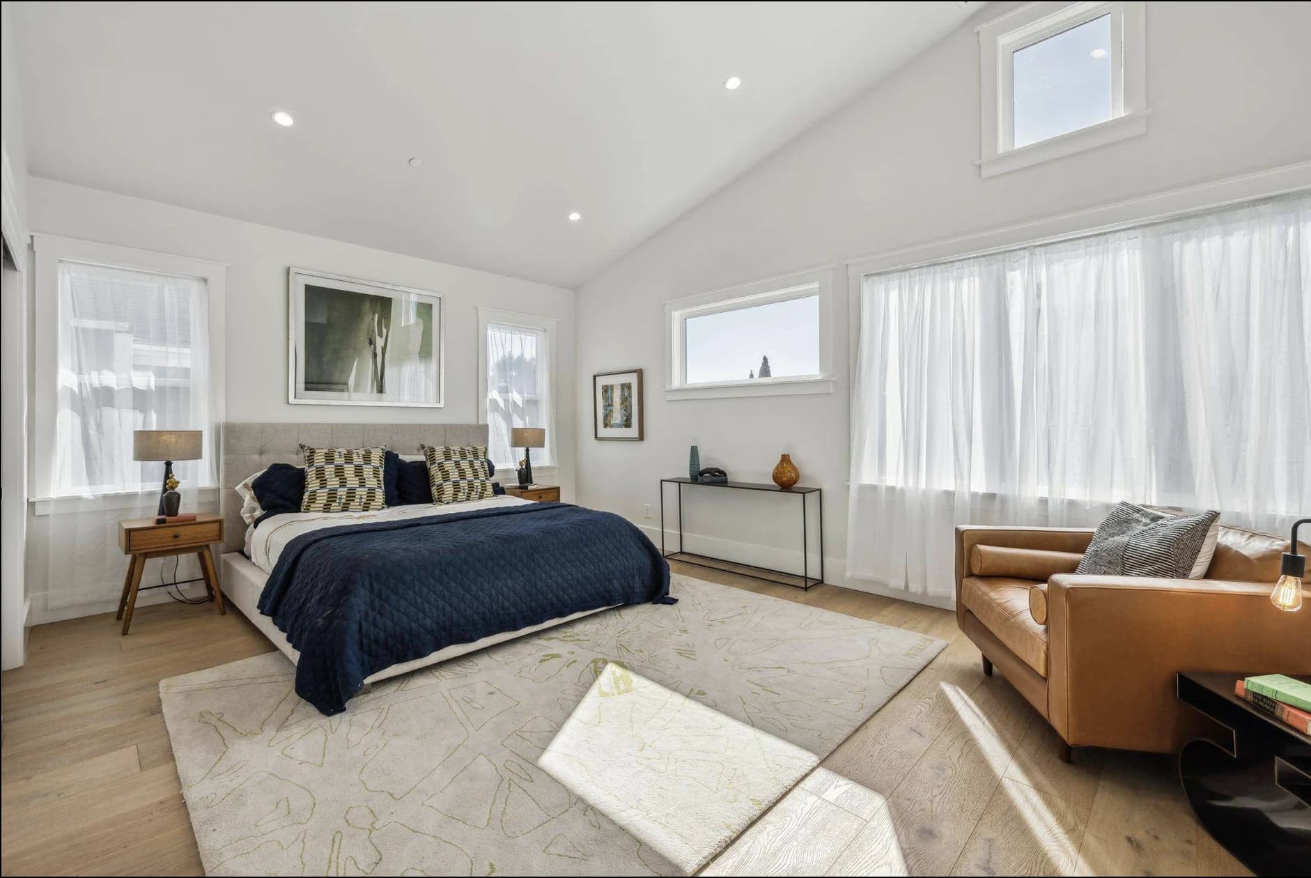Vaulted primary bedroom suite