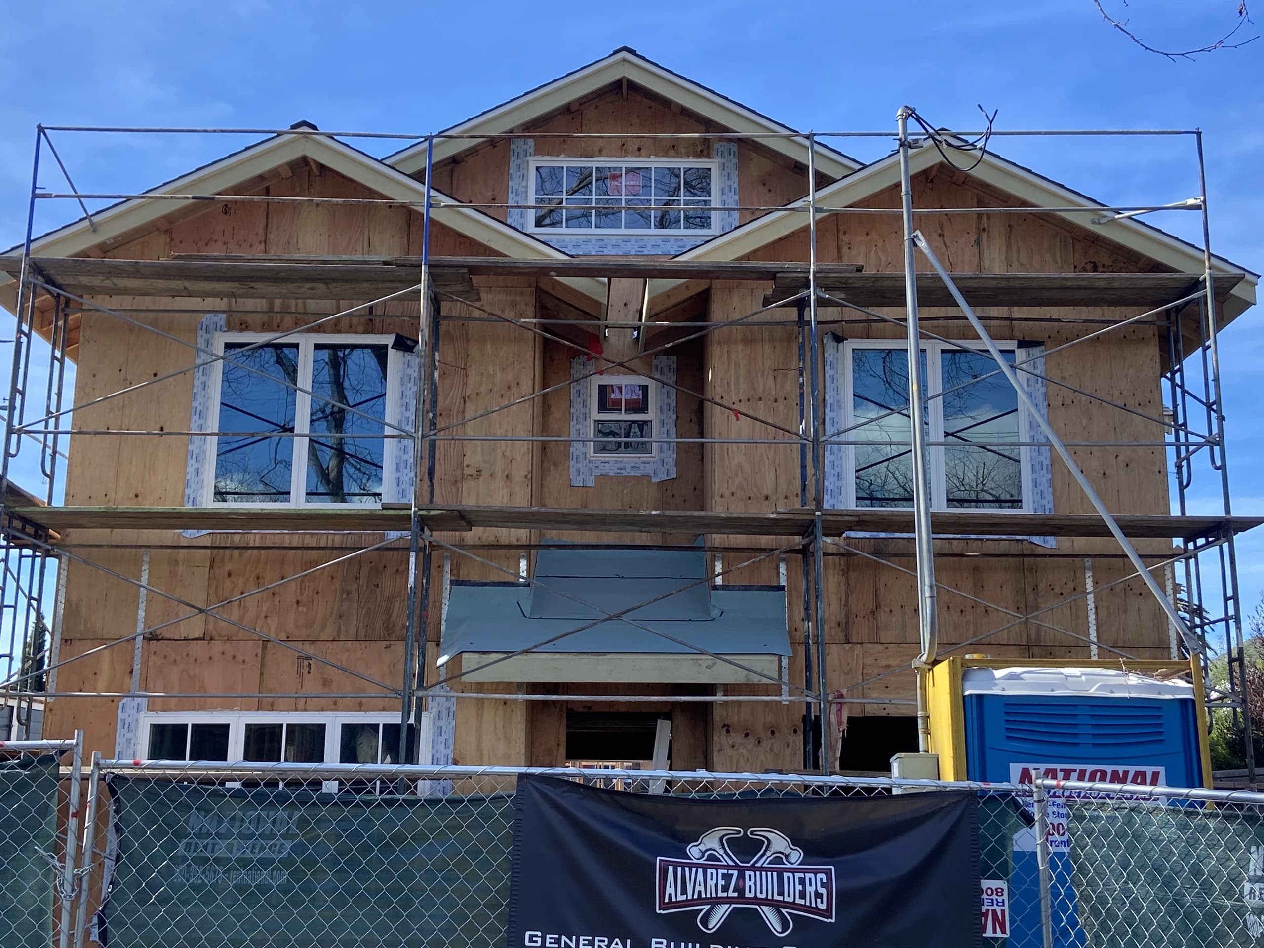 New home framing during construction