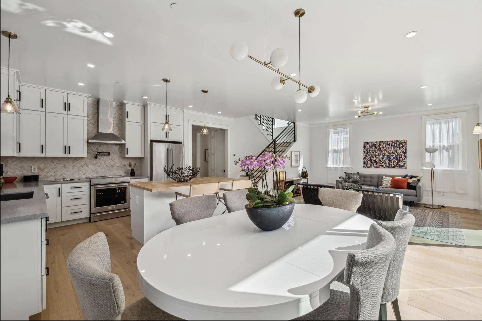 Custom kitchen and dining area